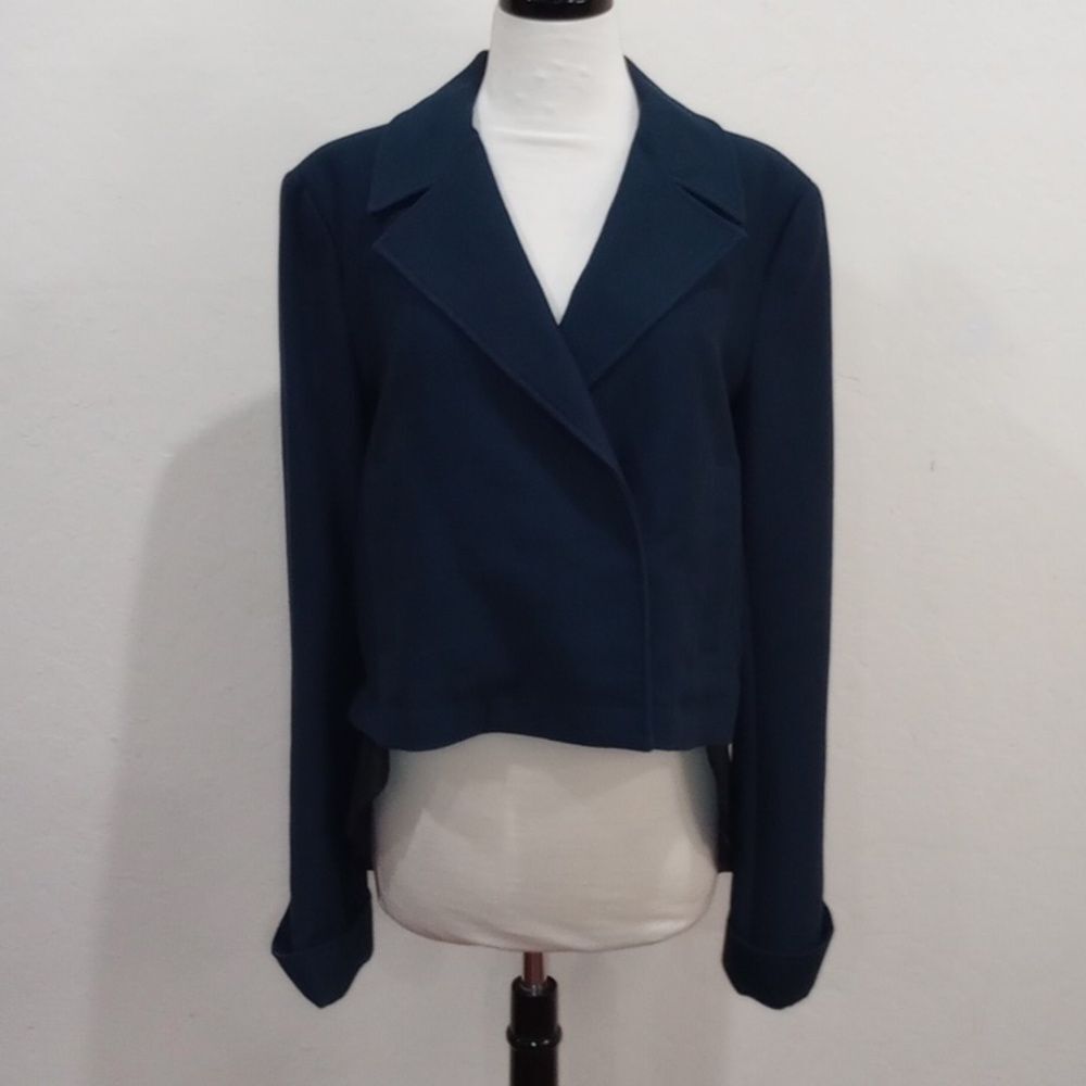 Thakoon Addition Navy Blazer With Black Tuxedo Tail Back, Size 12